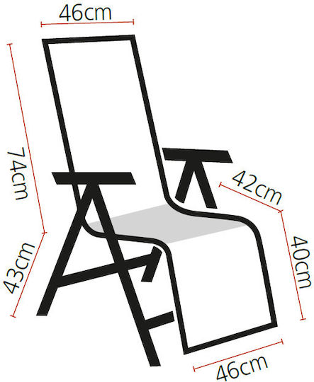 Escape Lounger-Armchair Beach with Recline 6 Slots Green 59x42x105cm