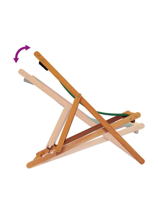 Deckchairs Folding Wooden with Green Fabric 2pcs 60x112x81cm