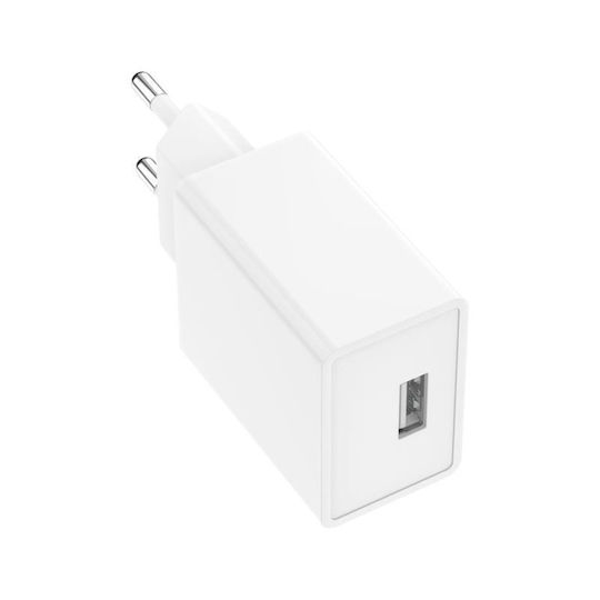 iNOS Mobile Phone Charger with USB-A Port and micro USB Cable 12W White