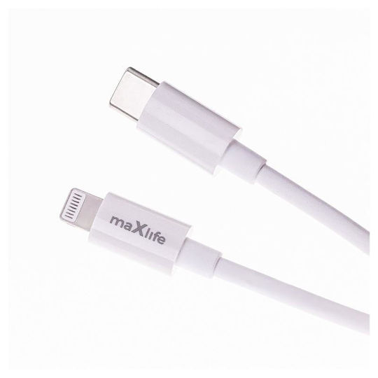 Maxlife с USB-A порт и USB-C порт и кабел USB-C - Lightning 20W Power Delivery Бял (MXTC-06-20AC)