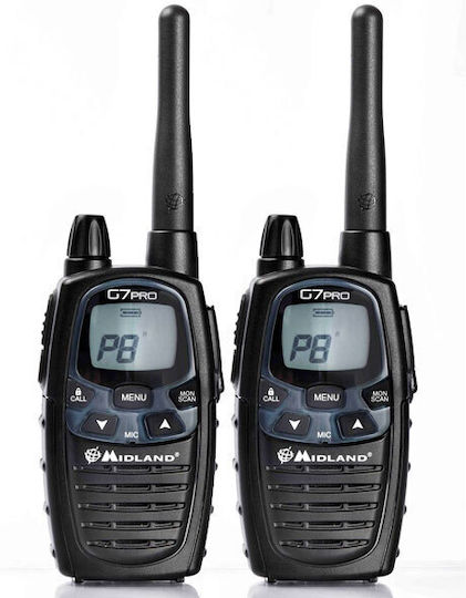 Midland G7 Pro Ασύρματος Πομποδέκτης PMR με Μονόχρωμη Οθόνη Σετ 2τμχ