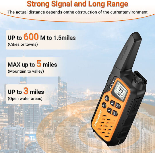 Baofeng Bf-t25e Wireless Transceiver PMR 0.5W with Monochrome Screen In Orange Color