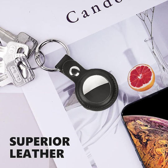 Techsuit Θήκη Δερματίνης για AirTag σε Μαύρο χρώμα