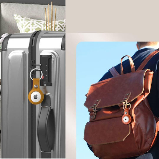 Techsuit Θήκη Δερματίνης για AirTag σε Μαύρο χρώμα