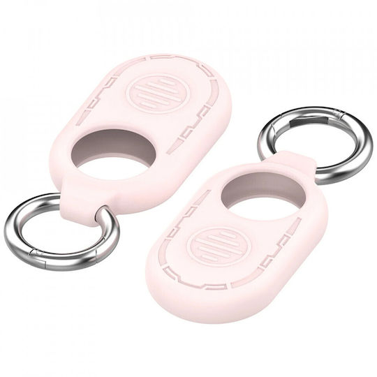 Techsuit Smiling Keychain Cazul Keychain Silicon pentru SmartTag2 în culoarea Roz
