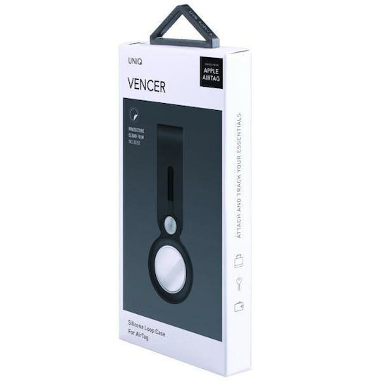 Uniq Vencer Калъф За Ключодържател От Силикон За AirTag В Черен Цвят