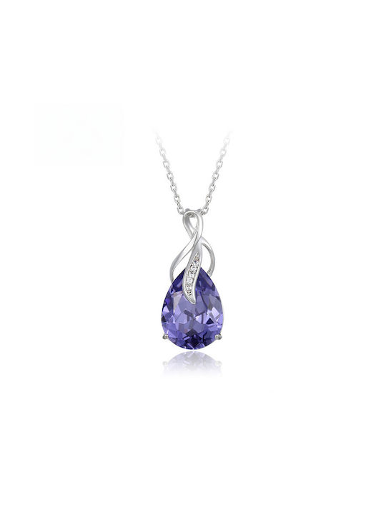 Chrysothemiss Necklace with Tear Design Purple