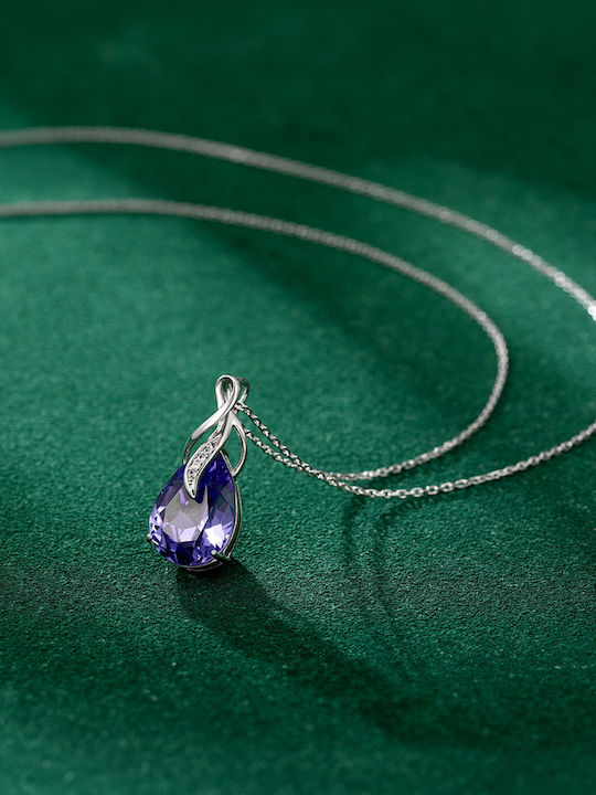 Chrysothemiss Necklace with Tear Design Purple