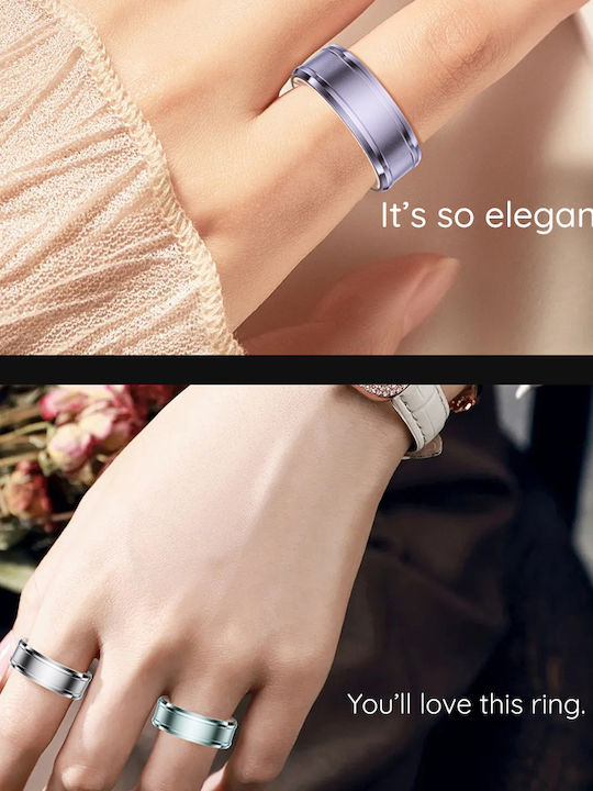 Techsuit R3 Smart Ring 19mm mit Pulsmesser Silber