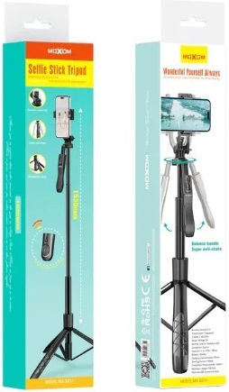 Moxom Selfie Stick με Τηλεχειριστήριο Μαύρο MX-SS14