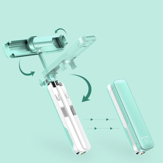 Usams M1 Mini ZB5203 Selfie Stick Cu Cablu De 3,5 Mm Verde