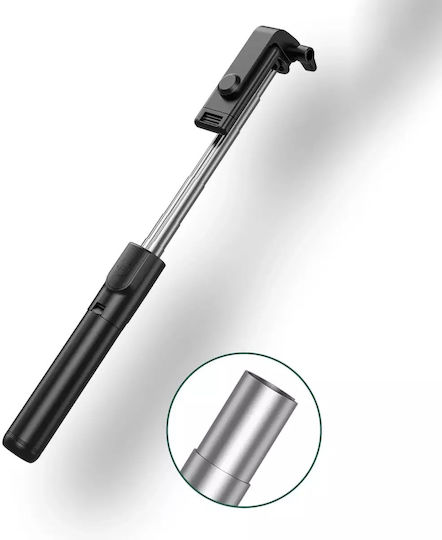 Hurtel Selfie Stick with Bluetooth & Remote Control Black
