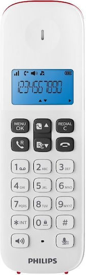 Philips D1611 Cordless Phone with Greek Menu White / Red