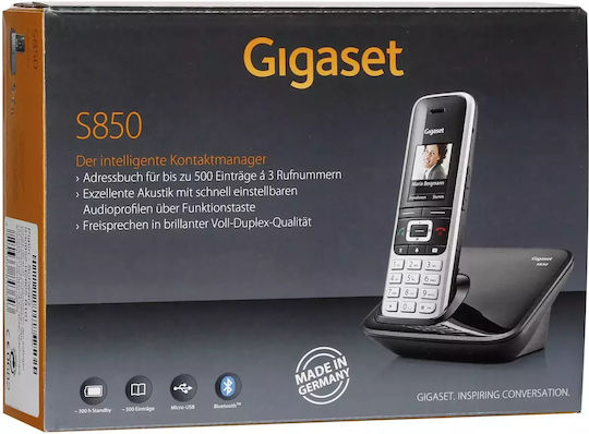 Gigaset S850 Ασύρματο Τηλέφωνο με Ελληνικό Μενού Μαύρο