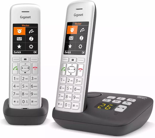 Gigaset CE575A Cordless Phone (2-Pack) with Speaker Silver / Black