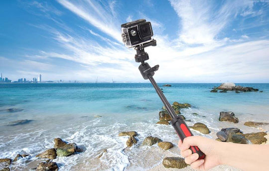 Puluz Selfie Stick Τρίποδο Κινητού Bluetooth Κόκκινο