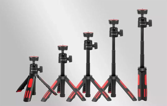 Puluz Selfie Stick Τρίποδο Κινητού Bluetooth Κόκκινο