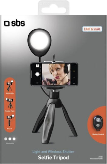 SBS Selfie-Stative Ring Light mit Aufhelllicht Schwarz