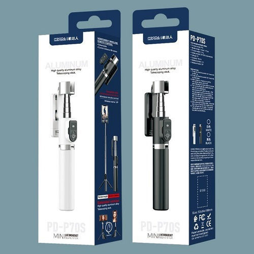 Proda PD-P70S Selfie-Stick Handy-Stativ Weiß