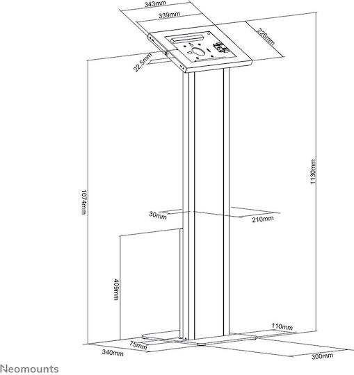 Neomounts FL15-750WH1 Tablet Stand Floor Until 11" White