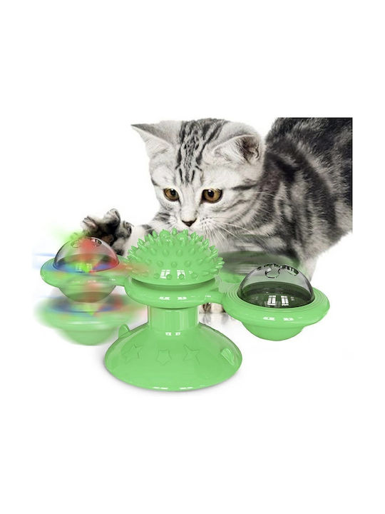 Pet Interest Spring Cat Toy Автоматичен Играчка за котка с катнип Зелено 158x5x69мм