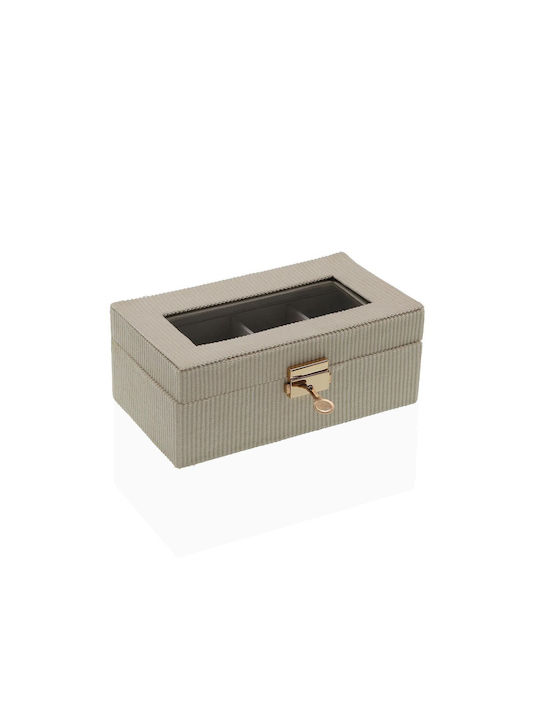 Versa Watch Box Beige Wood MDF 11.5 X 8 X 21 Cm