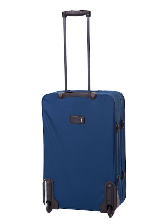 Lamonza Atlanta Medium Fabric Suitcase Blue with 2 Wheels Height