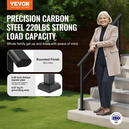Vevor Outdoor Railings 4-5 Seniors Black Steel Pipe Fgdhgzlslzfsifl6rv0