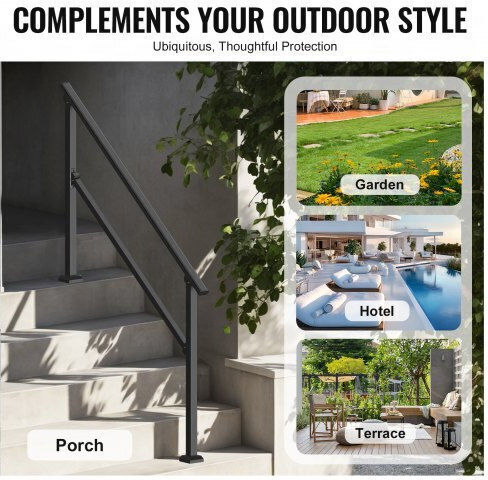 Vevor Outdoor Railings 4-5 Seniors Black Steel Pipe Fgdhgzlslzfsifl6rv0
