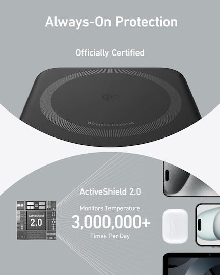 Anker MagGo A1654 MagSafe Power Bank 10000mAh 15W με Θύρα USB-C Μαύρο