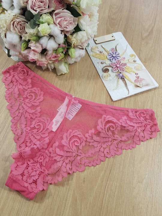 Damen Brasilien mit Spitze Fuchsie