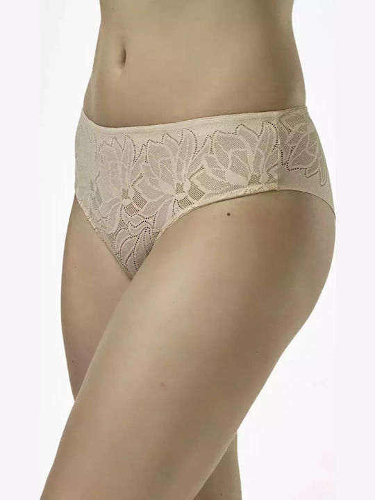 Femeie Slip fără cusături cu Dantelă Beige