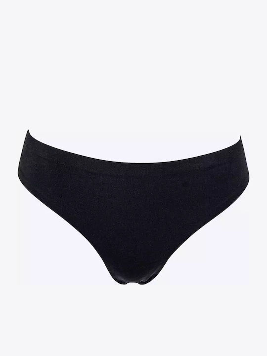 High-waisted Women's Brazil Seamless with Lace Black
