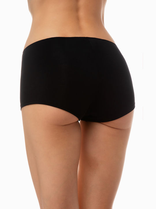 Minerva Fimelle Women's Boxer 2Pack Seamless Black