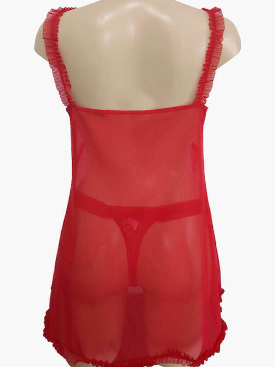 A.A UNDERWEAR Χειμερινό Babydoll Κοκκινο A.A UNDERWEAR Χειμερινό Babydoll Κοκκινο