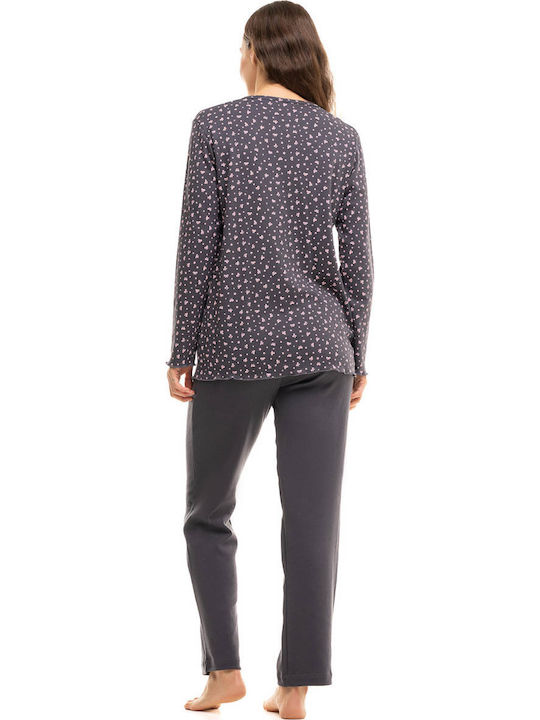 Cherry Underwear Winter Women's Pyjama Set Blue