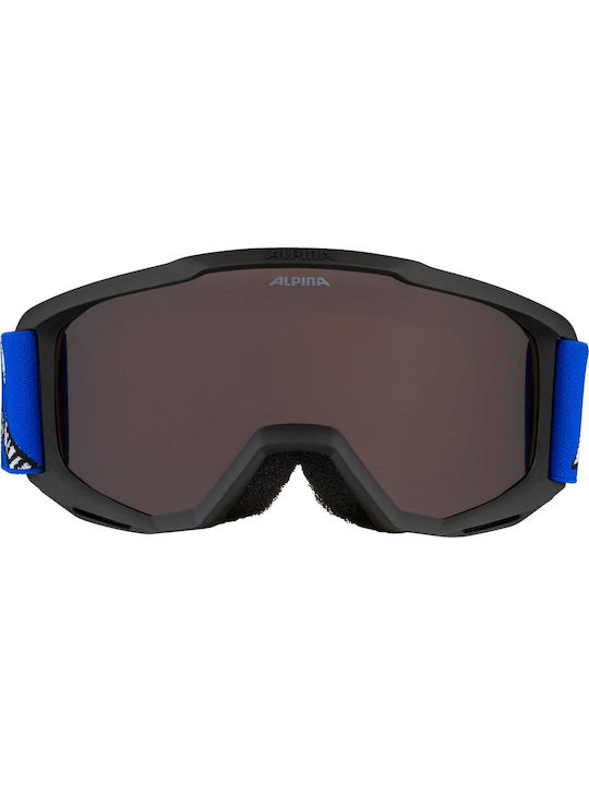 Alpina Piney Singleflex Hicon Ski- und Snowboardbrille für Erwachsene Schwarz mit polarisiertem schwarzem Glas