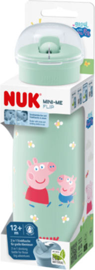 Nuk Lern-Trinkflasche Kunststoff Grün Peppa Pig für 12m+m+ 450ml