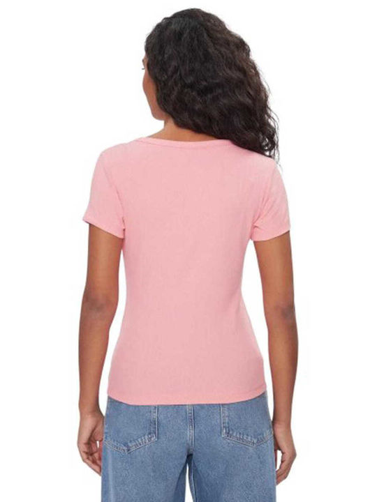 Tommy Hilfiger Women's T-shirt with V Neckline Pink