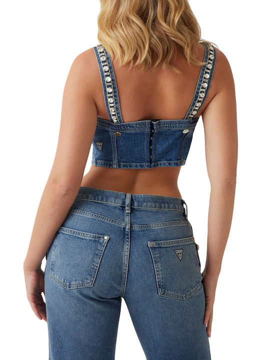 Women's Blouse Corset Sleeveless Blue