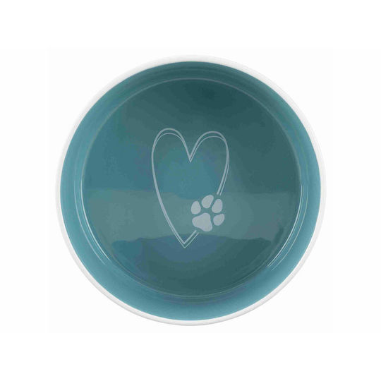 Trixie Keramischer Futterautomat / Wasserschale für Hund 1,4 l 20 cm in Blau Farbe