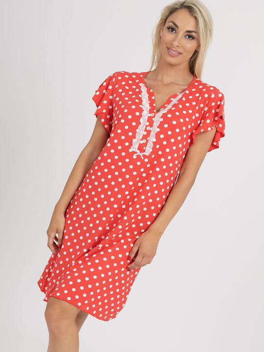 Dama Koupa Nightgown Maternity & Nursing Red