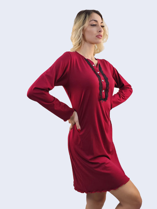 Dama Koupa Nightgown Maternity & Nursing Burgundy