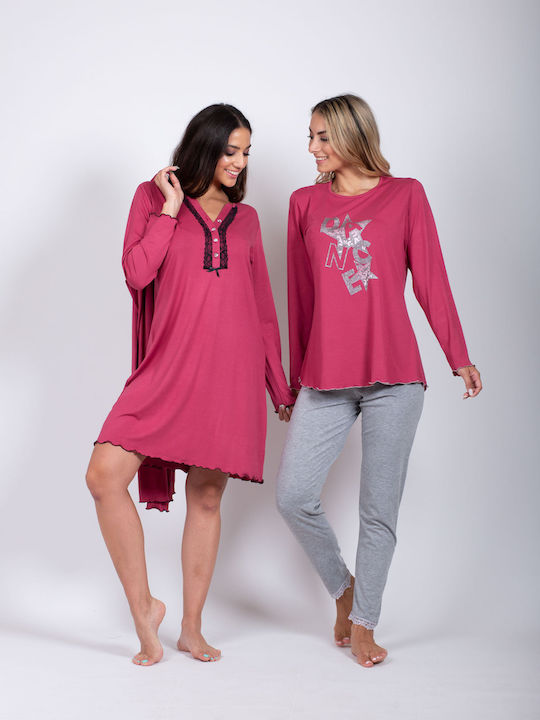 Dama Koupa Nightgown Maternity & Nursing Fuchsia