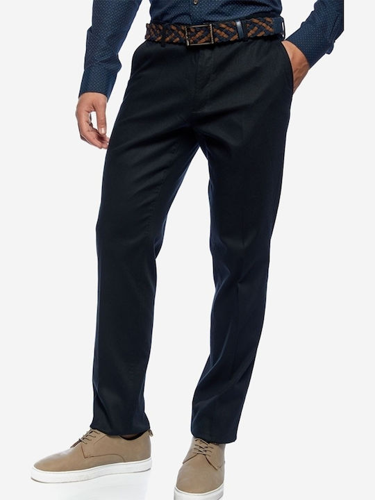 Pantaloni Bărbați Chino Elastic Regular Fit Albastru Închis