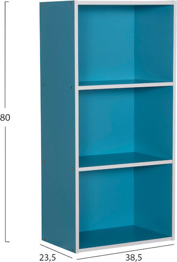 Βιβλιοθήκη Cubicon Μπλε 38.5x23.5x80εκ.