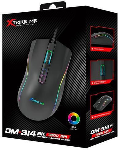 Xtrike Me GM-314 RGB Gaming Ποντίκι 7200 DPI Μαύρο