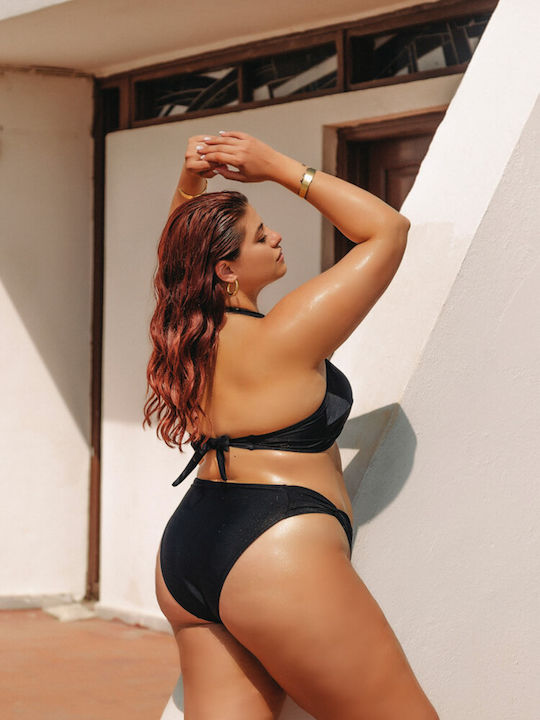 Set Bikini Μπουστάκι Ψηλόμεσο Μαύρο