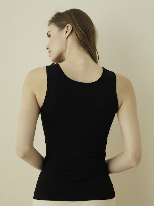 Women's T-Shirt with Spaghetti Strap Black