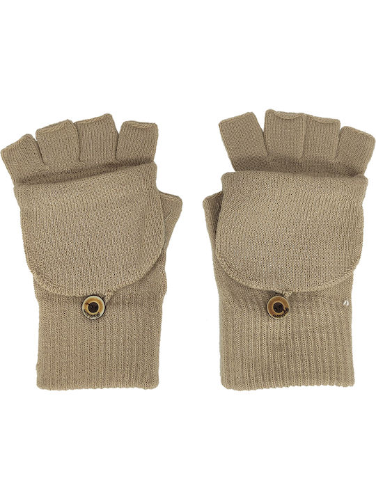 Gift-Me Unisex Knitted Fingerless Gloves Beige